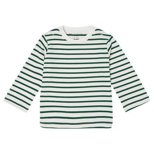 Dotty Dungarees Green Breton Stripe Top