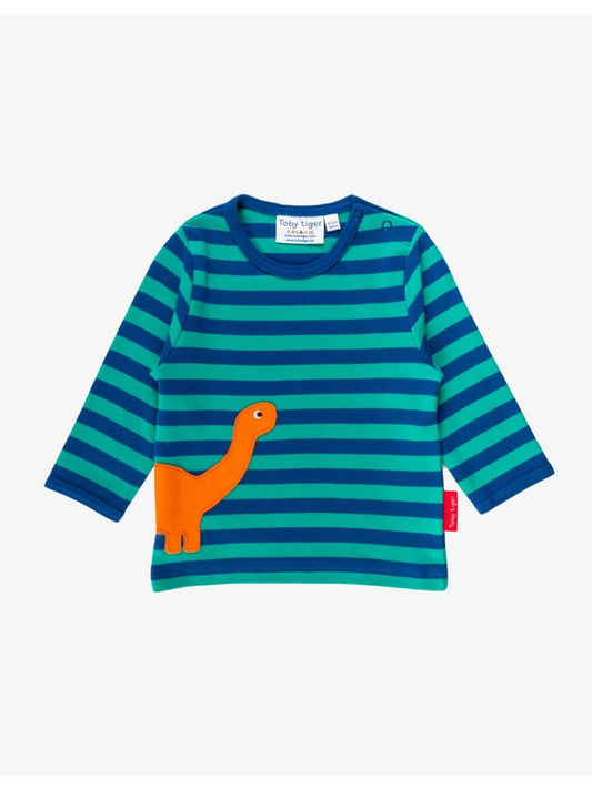 Toby Tiger - Organic Diplodocus Applique T-Shirt: 3-4y 104cm