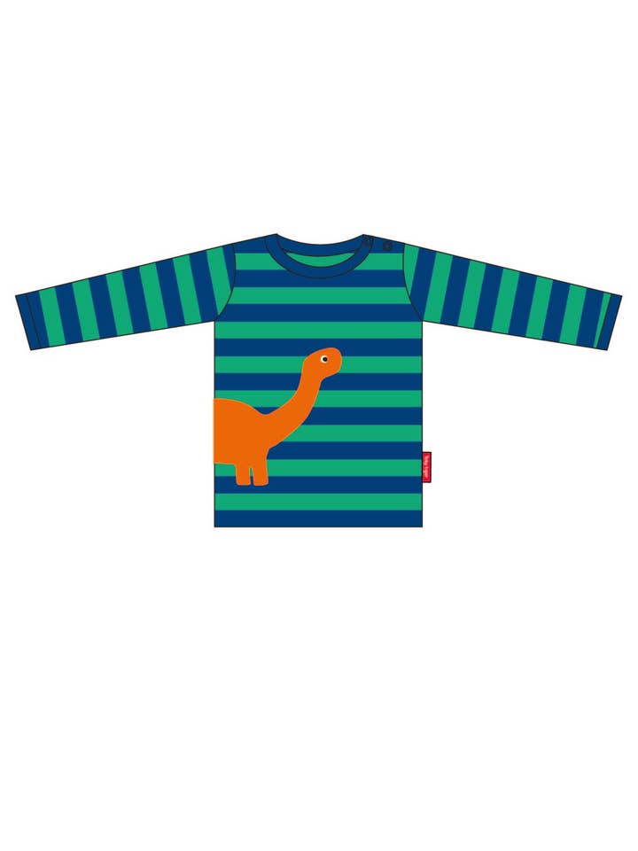 Toby Tiger - Organic Diplodocus Applique T-Shirt: 3-4y 104cm