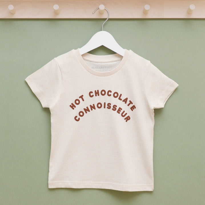 Alphabet Bags - Hot Chocolate Connoisseur - Kid's Tee - Natural Fleck