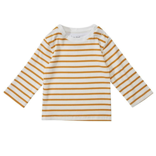 Dotty Dungarees Ochre Breton Stripe