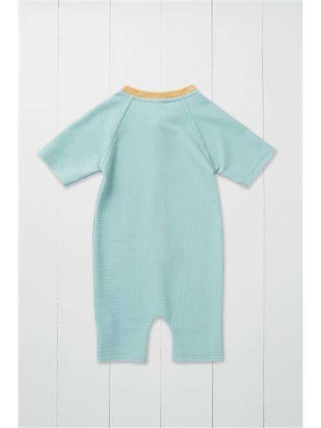 Grass & Air - Pistachio Ribbed Kids Shortie Swimsuit