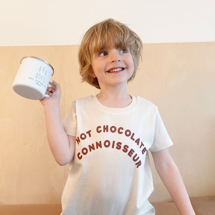 Alphabet Bags - Hot Chocolate Connoisseur - Kid's Tee - Natural Fleck