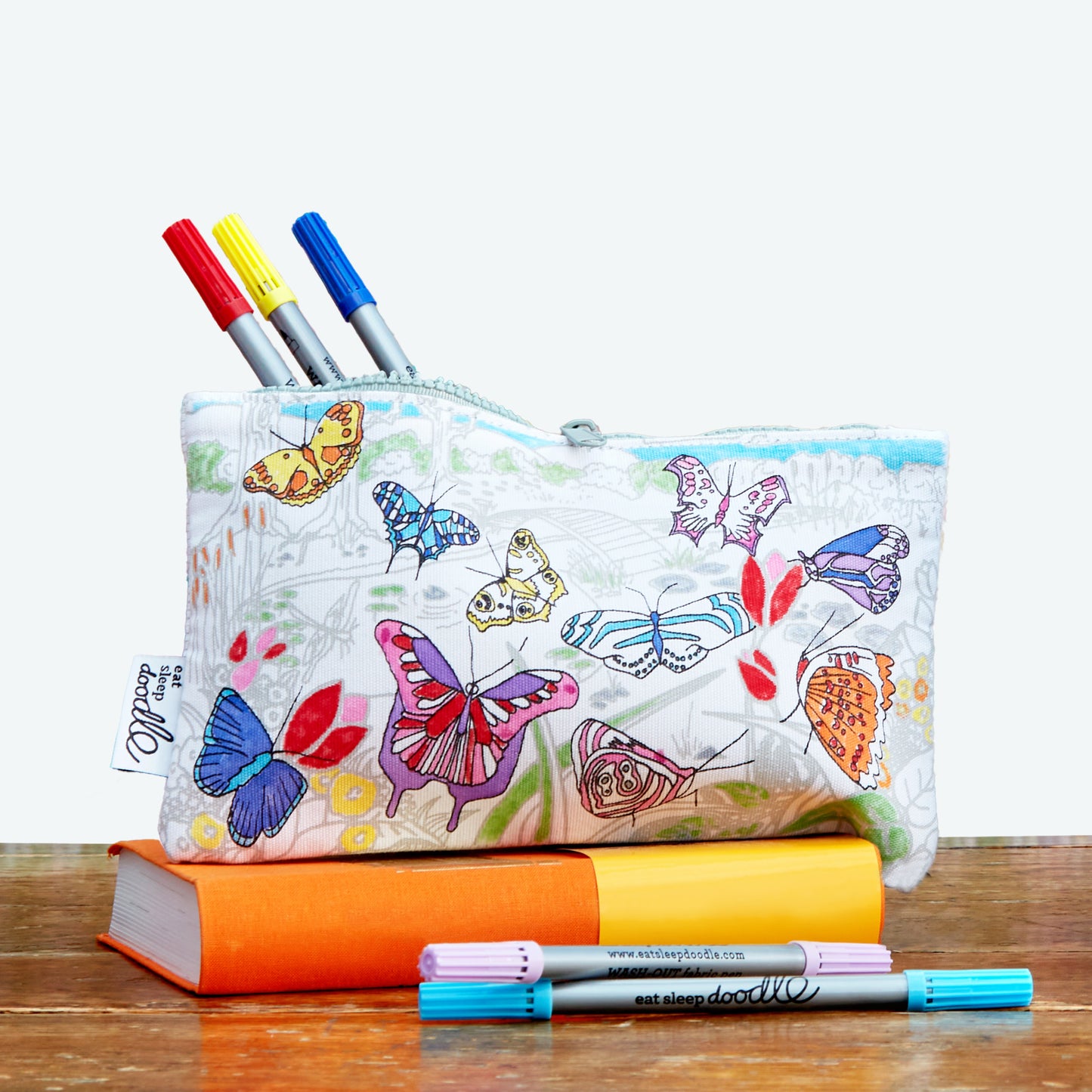 Eat Sleep Doodle butterfly pencilcase