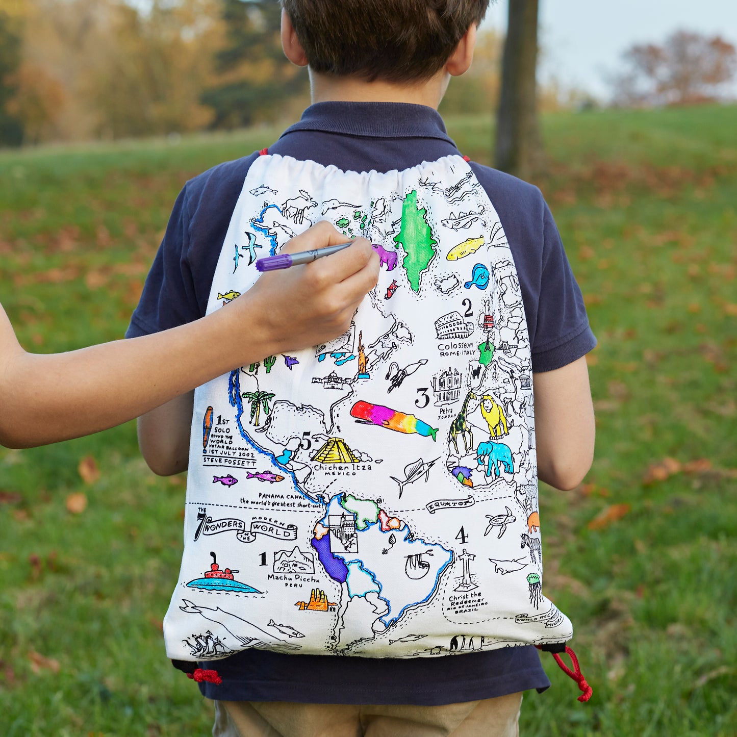 Eat Sleep Doodle worldmap backpack