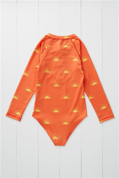 Grass & Air - Sun Print Kids Long 3/4 Sleeve Swimsuit