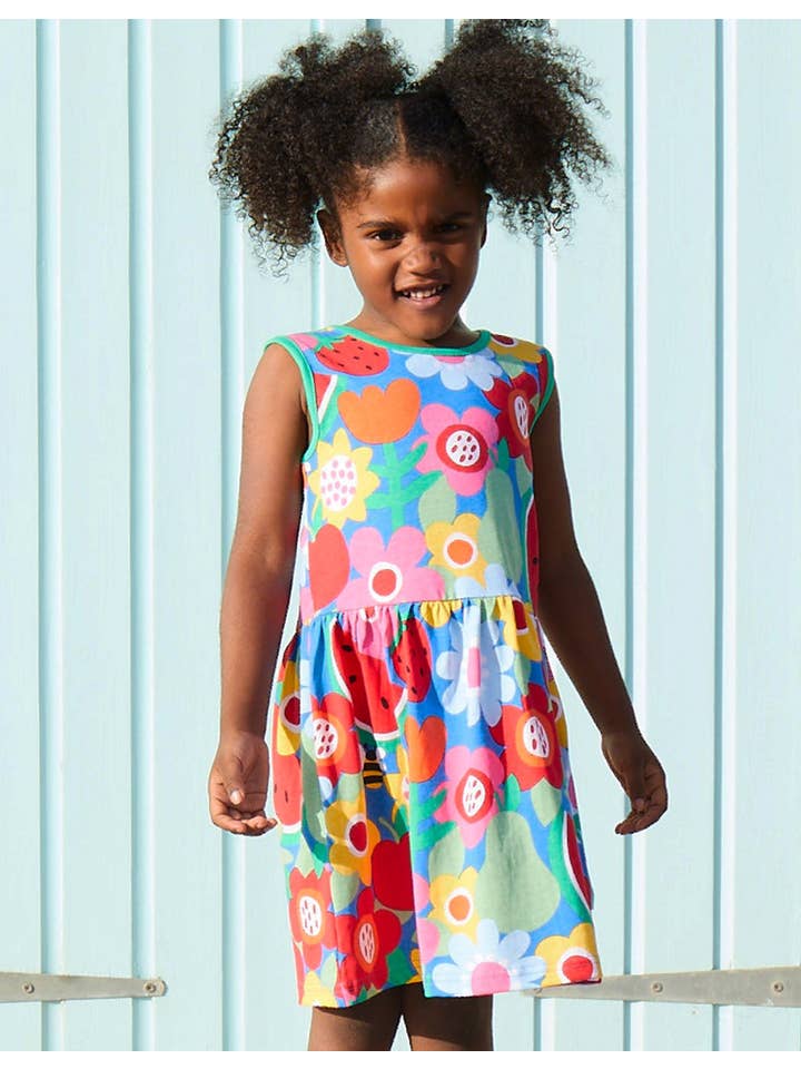 Toby Tiger - Organic Fruit Flower Print Summer Dress