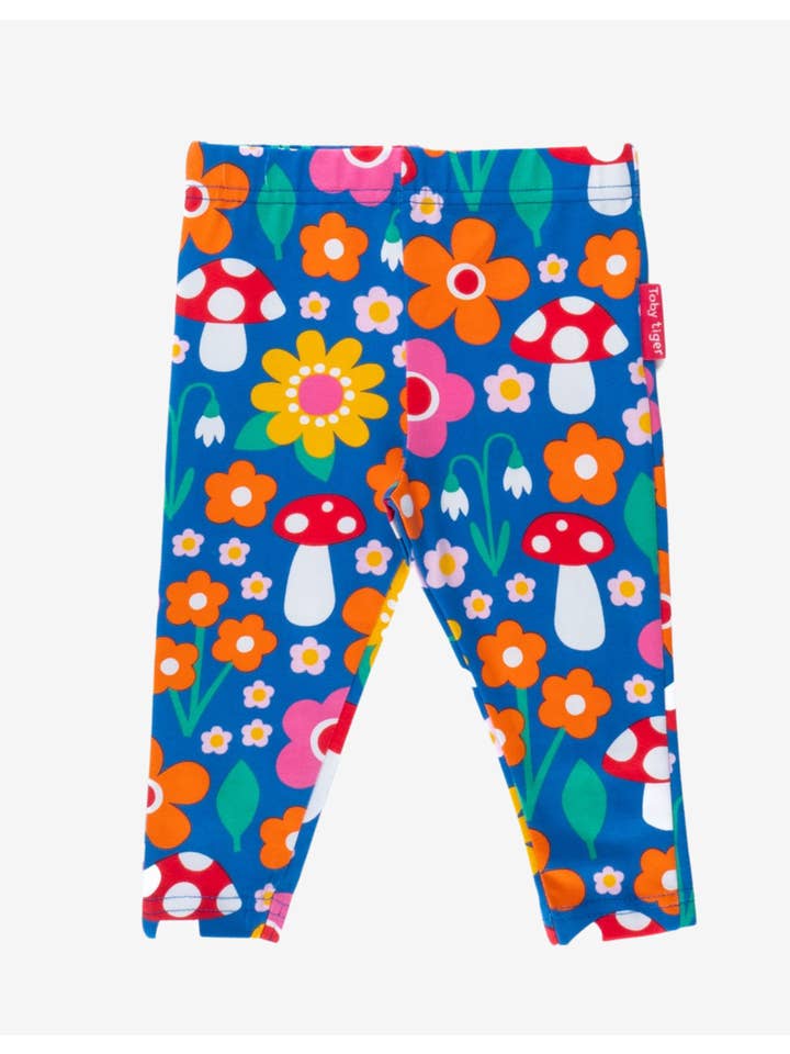 Toby Tiger - Organic Floral Mushroom Print Leggings