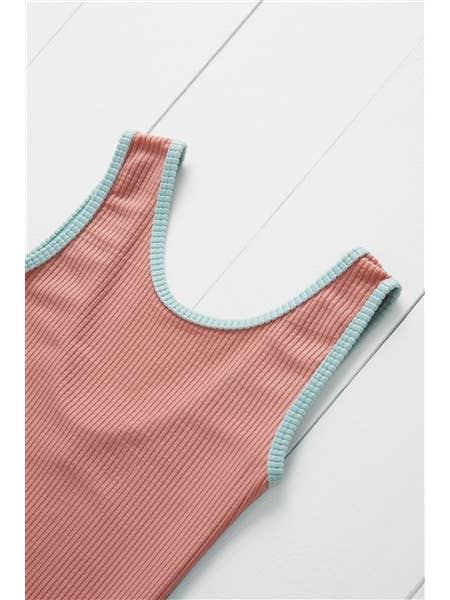 Grass & Air - Rose Ribbed Kids Swimsuit