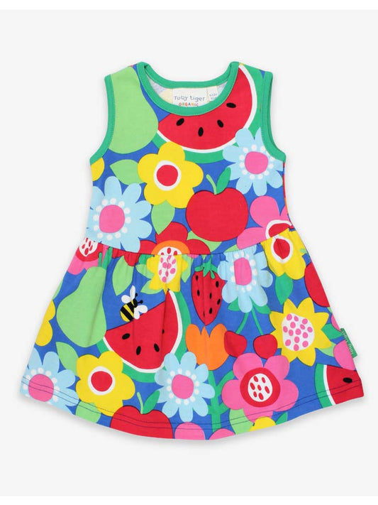 Toby Tiger - Organic Fruit Flower Print Summer Dress