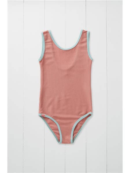 Grass & Air - Rose Ribbed Kids Swimsuit